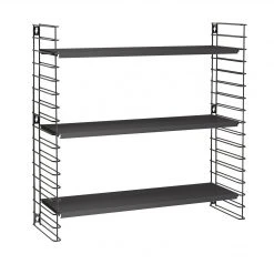 Wandregal - schwarz - Metall - 70 cm breit