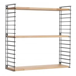 Bücherregal - Buche-schwarz - 3 Ablagen - 70 cm