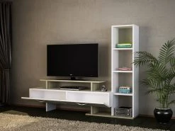 Wohnwand - weiß - Cordoba - mit Regalelement - 148,6 cm -Wohnzimmer Verkäufe 9005258600 03 1600Wx1600H