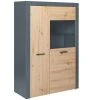 Vitrine CORBETO - anthrazit - Artisan Eiche - 100 cm