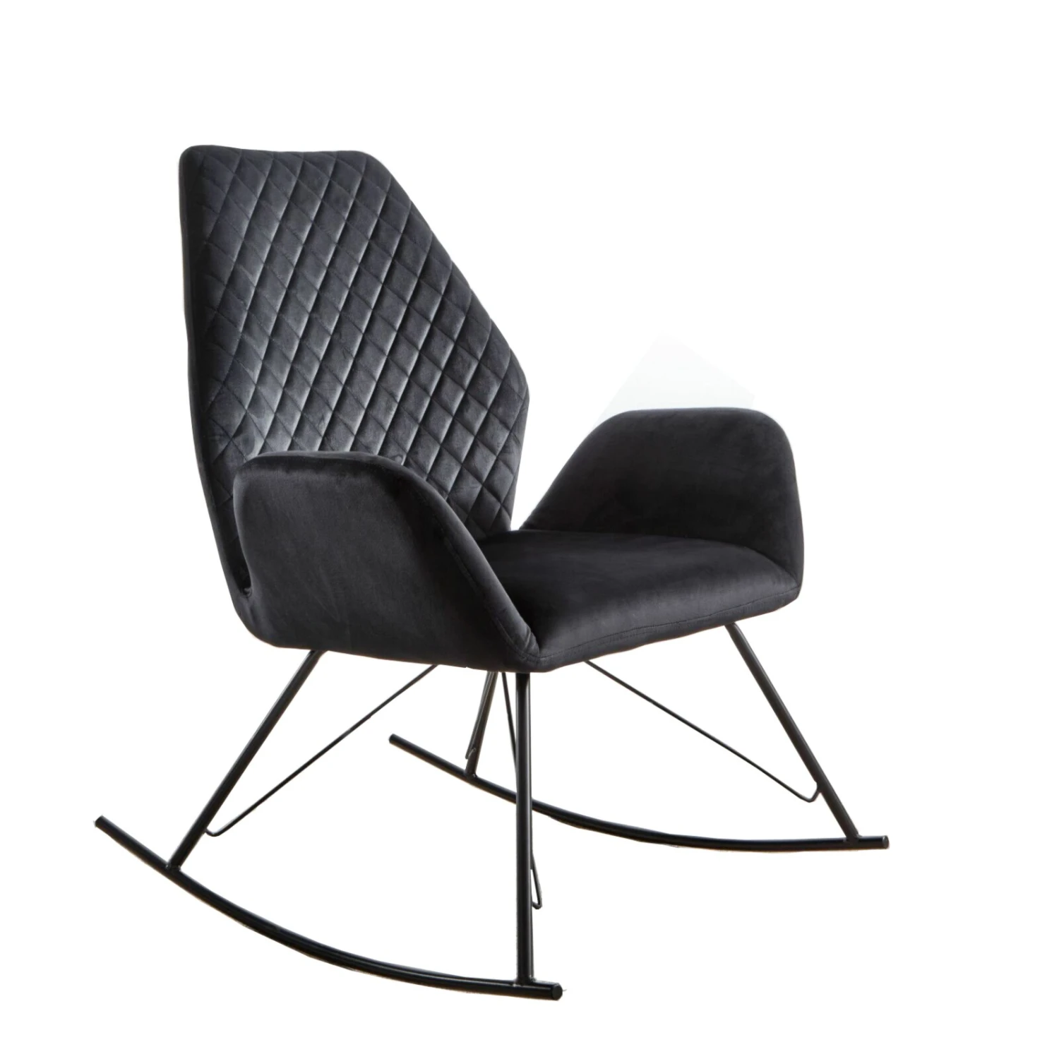 Schaukelstuhl - schwarz - Samt 1 Schaukelstuhl - schwarz - Samt