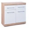 Kommode LUBLIN - weiß - Sonoma Eiche - 95 cm