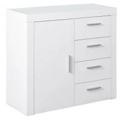 Kommode CORBET - weiß - Hochglanz - 94 cm breit