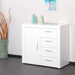 Kommode CORBET - weiß - Hochglanz - 94 cm breit -Wohnzimmer Verkäufe 9005267500 1600Wx1600H