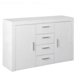 Kommode CORBET - weiß Hochglanz - 134 cm breit