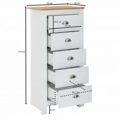 Kommode - weiß-Eiche - Schubkästen - 39x114 cm -Wohnzimmer Verkäufe 9005273700 02 1600Wx1600H