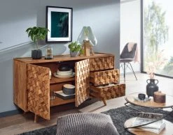 Sideboard - Sheesham massiv - 3 Schubkästen - 138 cm breit -Wohnzimmer Verkäufe 9005329500 03 1600Wx1600H