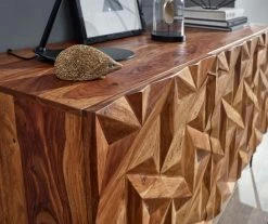 Sideboard - Sheesham massiv - Füße schwarz - 144 cm breit -Wohnzimmer Verkäufe 9005329600 04 1600Wx1600H