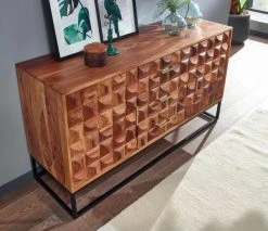 Sideboard - Sheesham massiv - Füße schwarz - 145 cm breit -Wohnzimmer Verkäufe 9005329800 03 1600Wx1600H