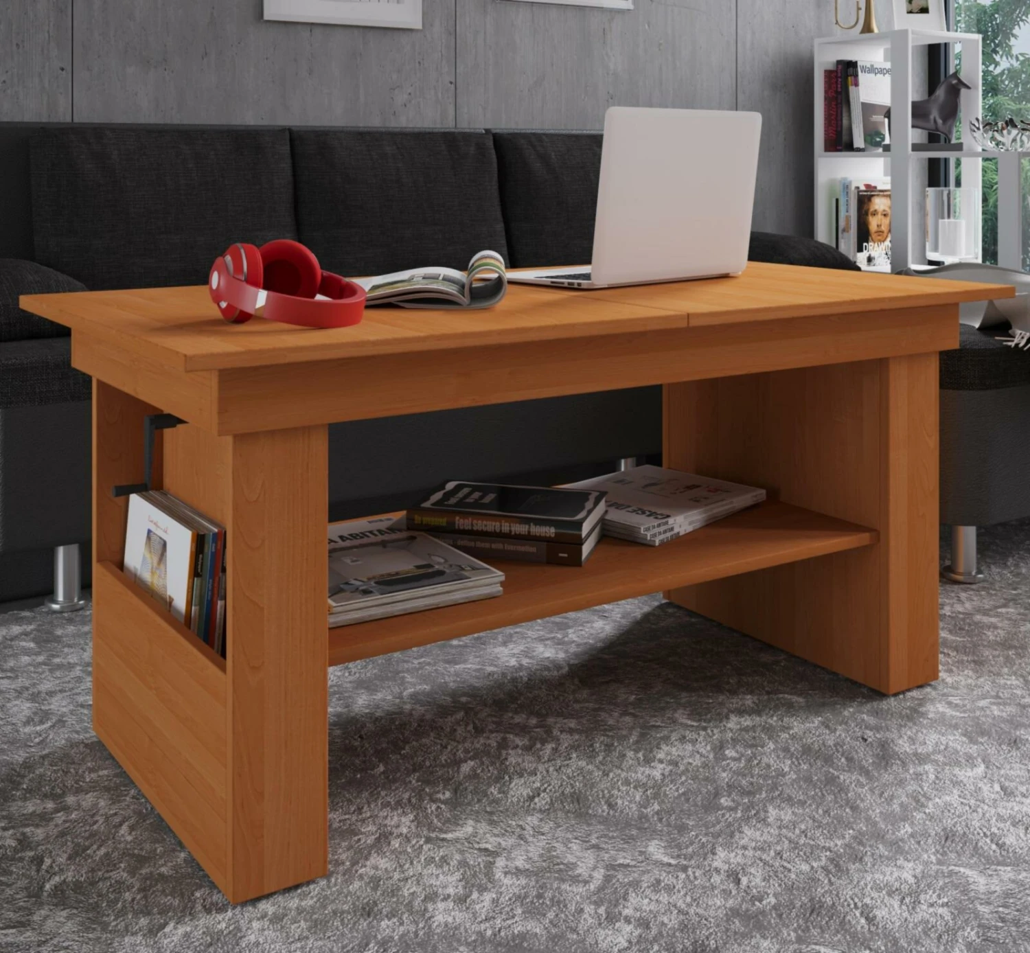 Couchtisch KOBILA - Buche - höhenverstellbar - 115 cm 2 Couchtisch KOBILA - Buche - höhenverstellbar - 115 cm – Bild 2