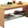 Couchtisch WISAL - Buche - Glasablage - 90 cm