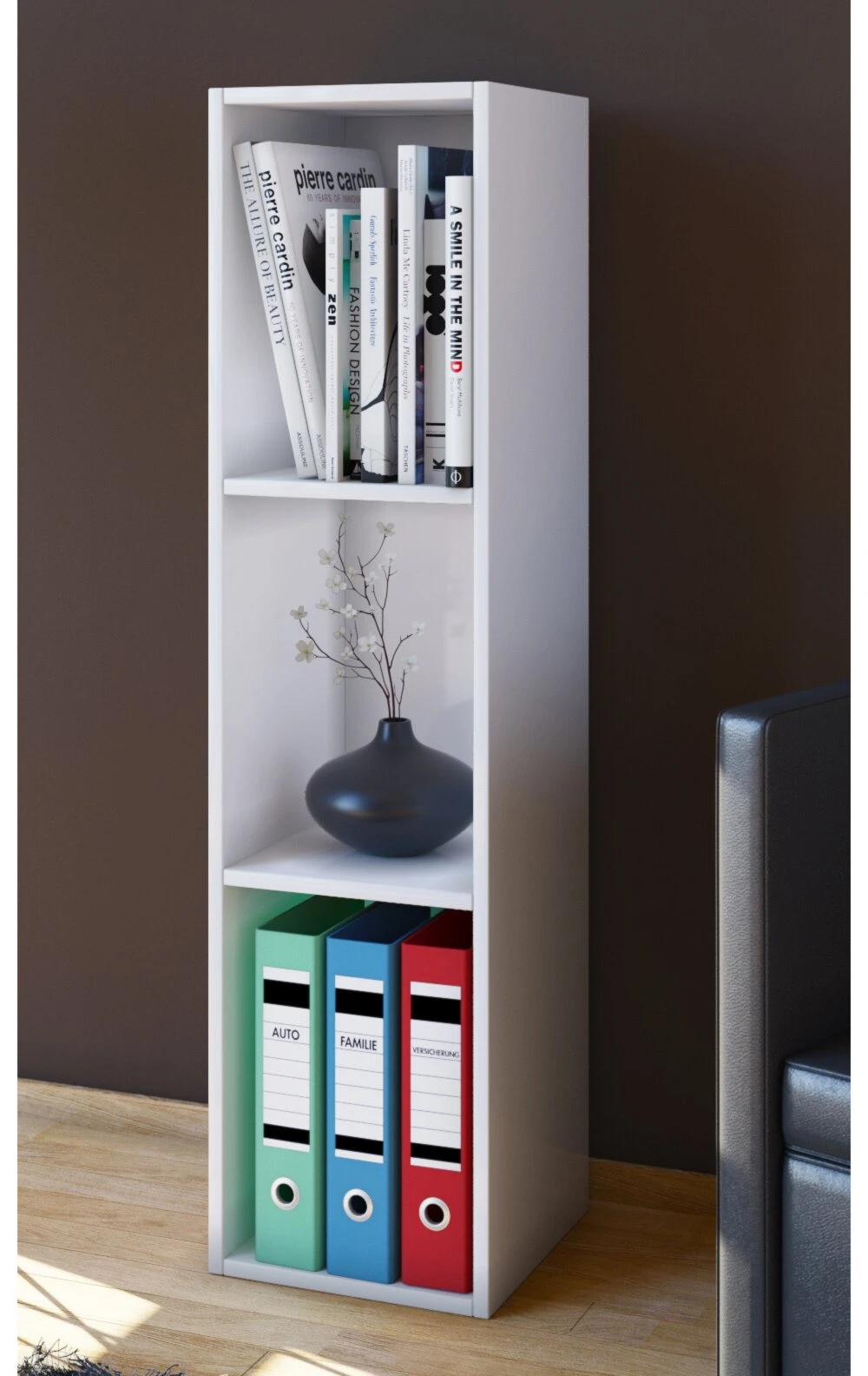 CD/DVD-Sammel-Regal MENDAS - weiß - 3-Fach - 34 cm 2 CD/DVD-Sammel-Regal MENDAS - weiß - 3-Fach - 34 cm – Bild 2