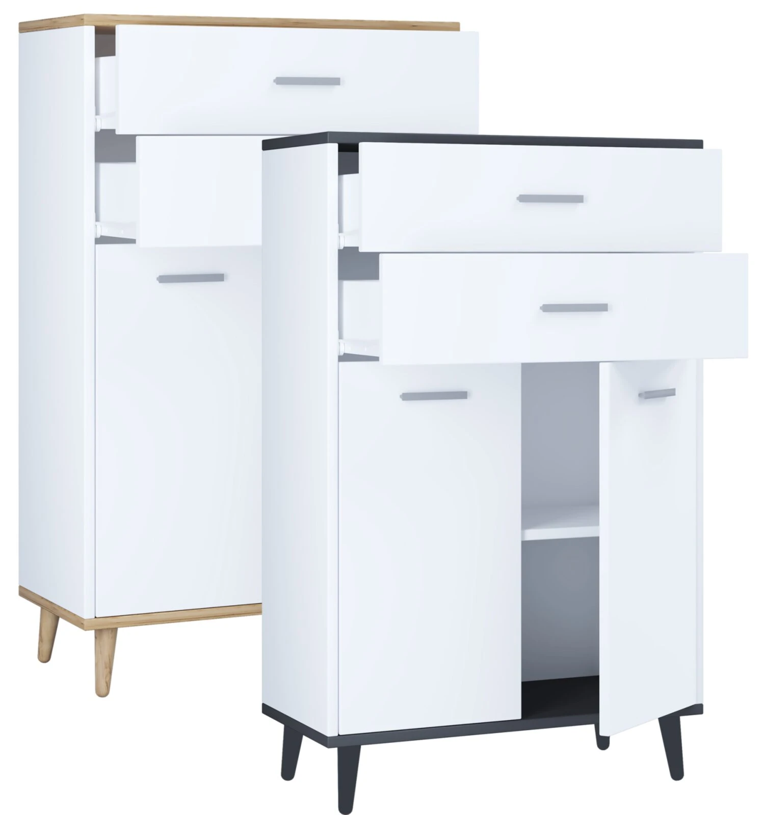 Seitenschrank LANDOS - weiß-Honig-Eiche - 60 cm 3 Seitenschrank LANDOS - weiß-Honig-Eiche - 60 cm – Bild 3