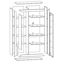 5-teiliges Wohnwand-Set - Sonoma Eiche - weiß -Wohnzimmer Verkäufe S000011100 03 1600Wx1600H