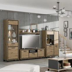 4-teiliges Wohnwand Set - Artisan Eiche - Schwarzeiche -Wohnzimmer Verkäufe S000028000 02 1600Wx1600H