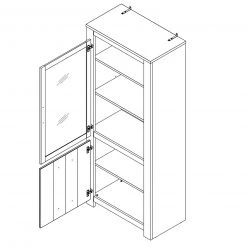 4-teiliges Wohnwand-Set - weiß - Bianco Eiche -Wohnzimmer Verkäufe S000028100 03 1600Wx1600H