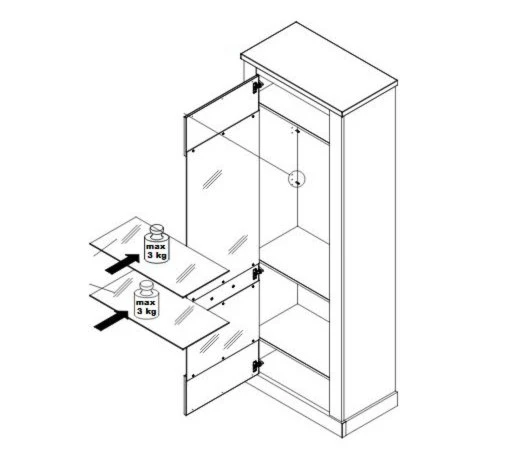 4-teiliges Wohnwand-Set - Pinie weiß - Touchwood 3 4-teiliges Wohnwand-Set - Pinie weiß - Touchwood – Bild 3