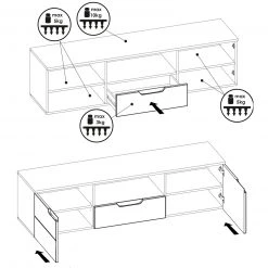 4-teiliges Wohnwand-Set - weiß - Fronten in Hochglanz -Wohnzimmer Verkäufe S000076800 02 1600Wx1600H