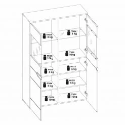 4-teiliges Wohnwand-Set - weiß - Fronten in Hochglanz -Wohnzimmer Verkäufe S000076800 03 1600Wx1600H