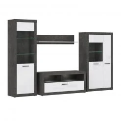 4-teiliges Wohnwand-Set - Betonoptik - weiß - 314 cm breit -Wohnzimmer Verkäufe S000077200 05 1600Wx1600H
